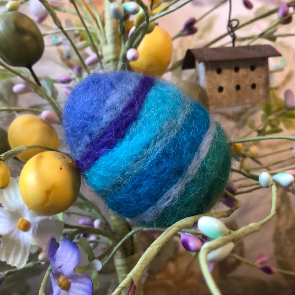 Handmade needle felted Easter egg spring collectable decoration unique gift